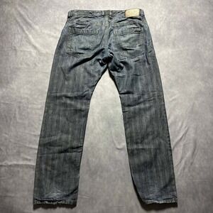 Diesel Industry Mens Straight Leg Jeans Dark Wash Striped Denim Size 34x30